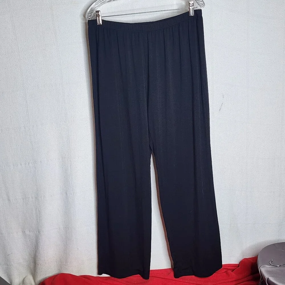 Comfy U.S.A. Black Modal Span Elastic Waist Casual Wide Leg Lounge Pants Size L - Picture 1 of 16